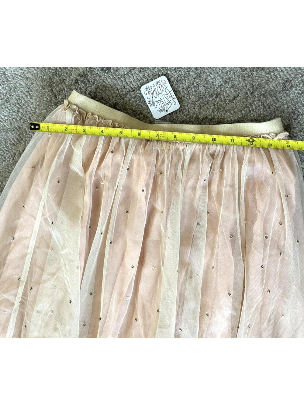 Free People NWT Sequins Midi Layered Skirt, Pink/Rose, Boho Style size XS - Picture 6 of 9